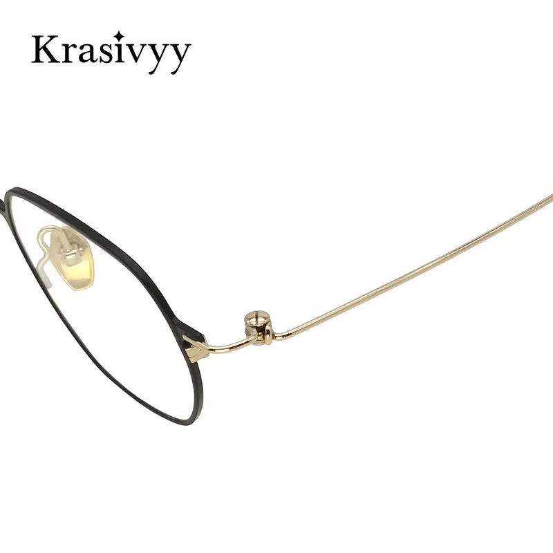 Krasivyy Men's Full Rim Polygon Screwless Titanium Eyeglasses Hm5007