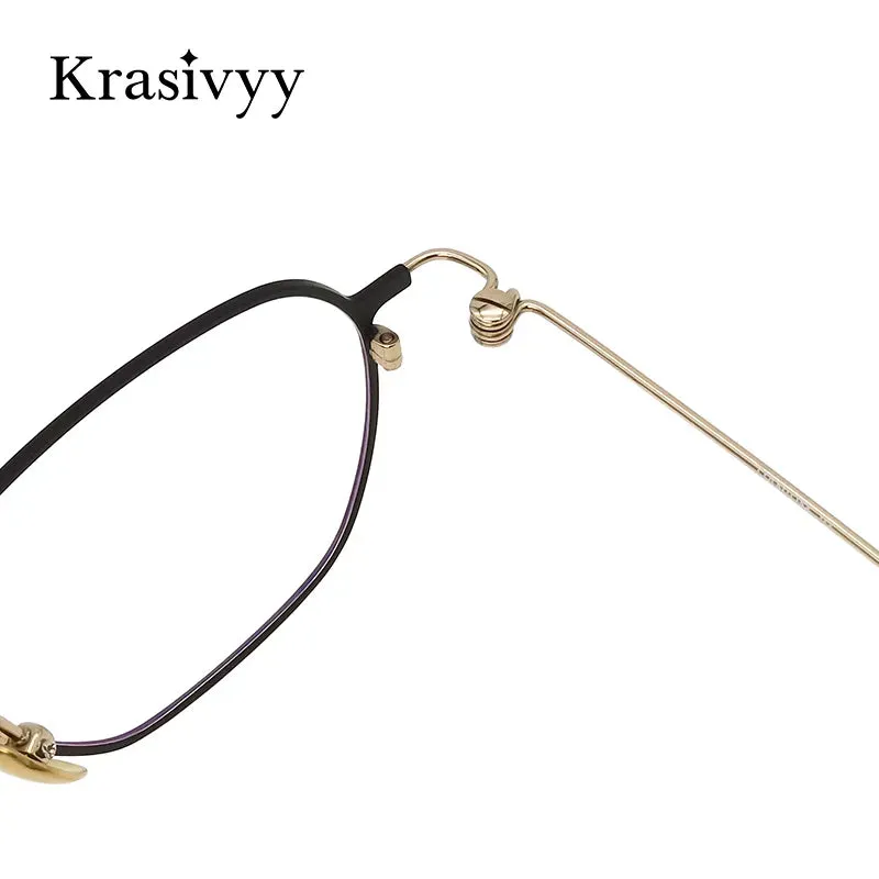 Krasivyy Men's Full Rim Polygon Screwless Titanium Eyeglasses Hm5007