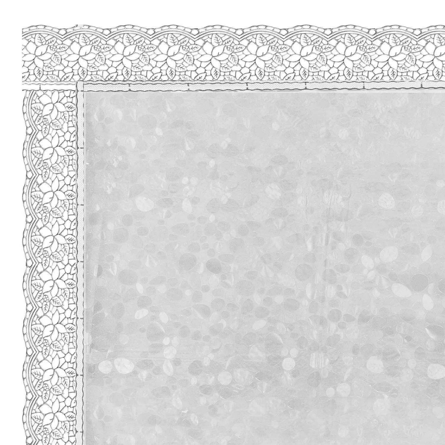 Kuber Industries Dining Table Cover 6 Seater|Table Cloth|Table Cover for Home, Restaurant|Transparent 3D Design (Silver)