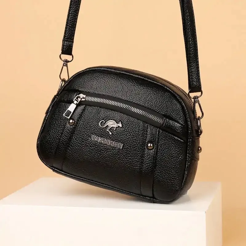 Leather Round Shoulder Bag