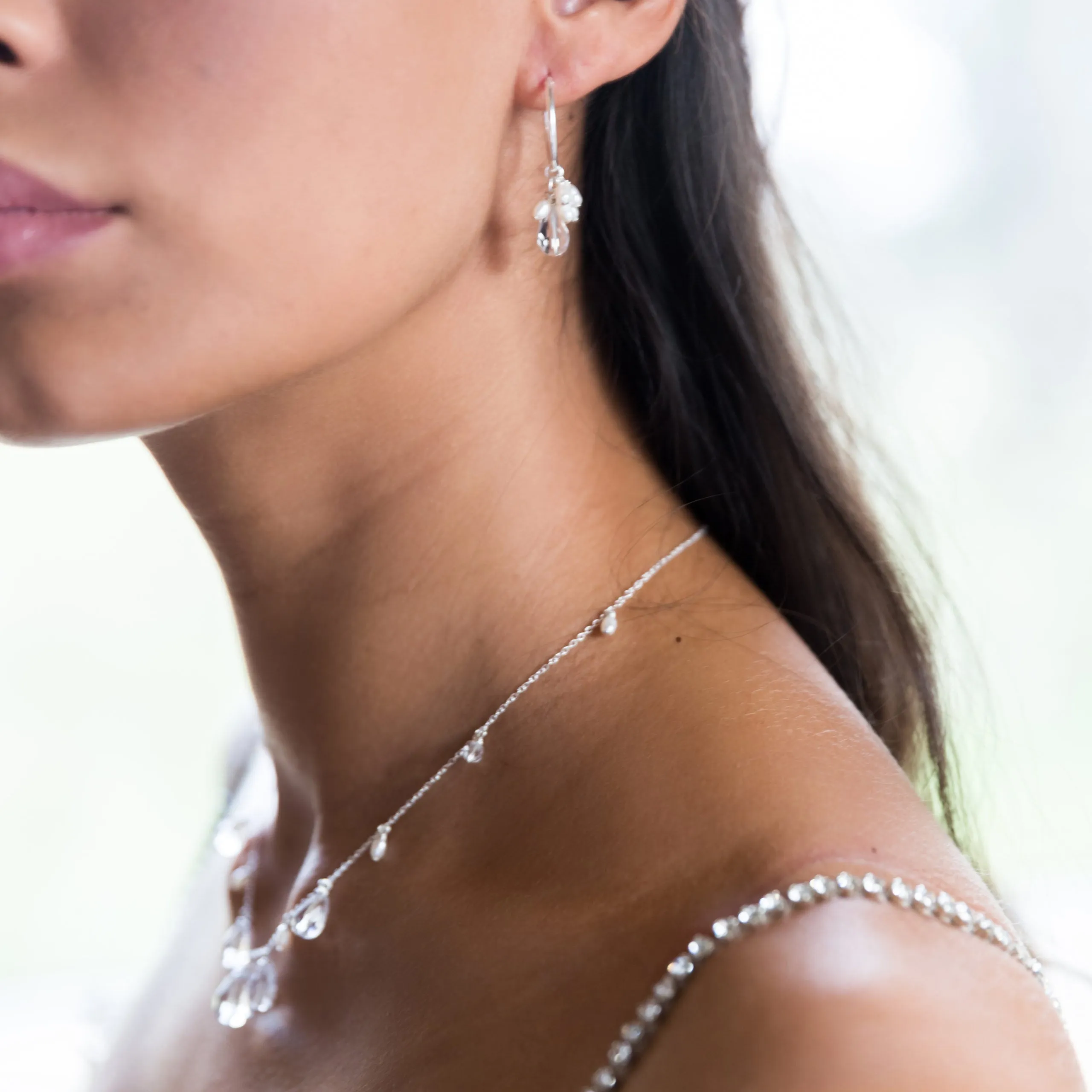 Lili Crystal & Pearl Wedding Necklace