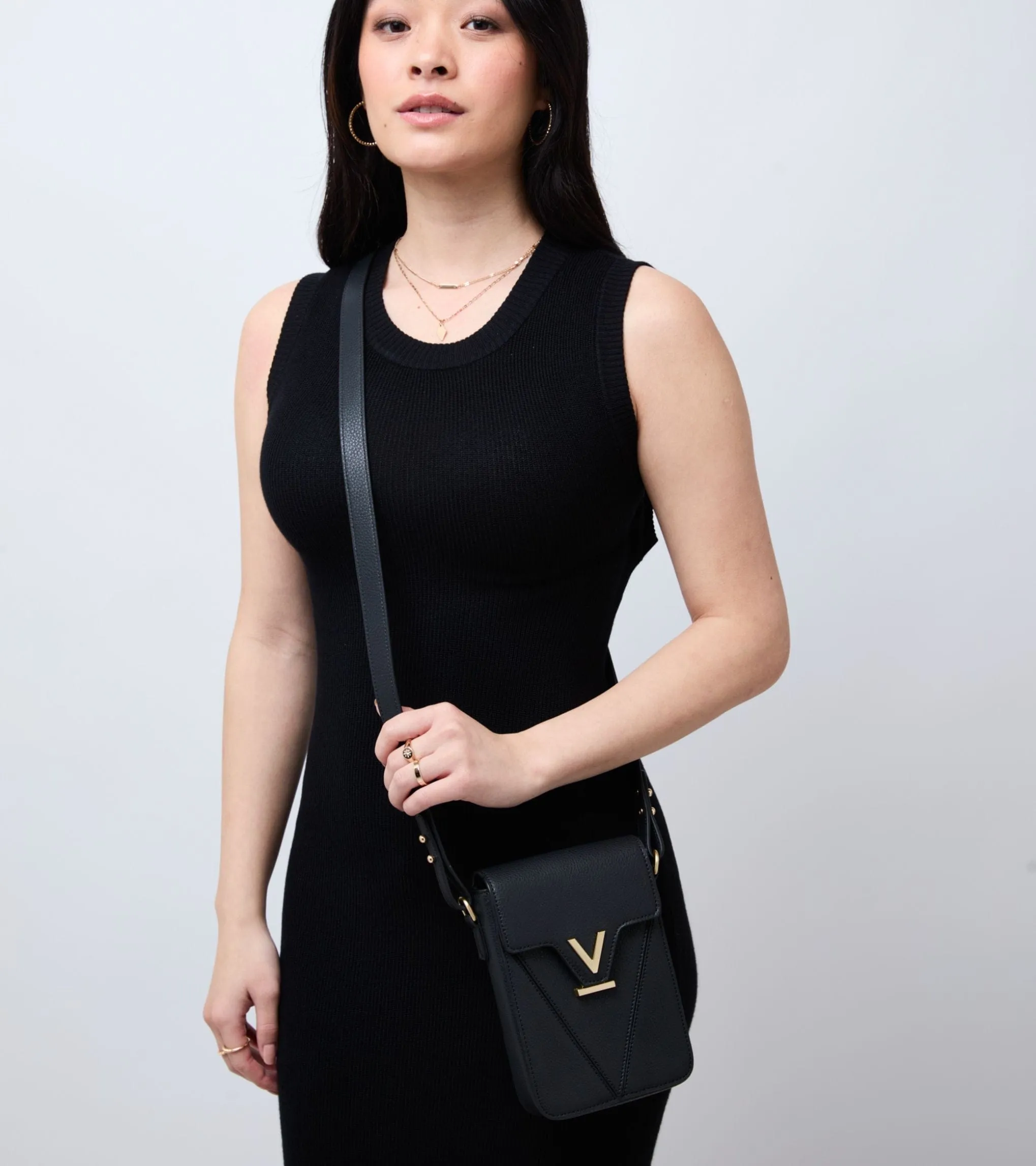 Luna Compact Vegan Bio-Based Bamboo Phone Bag | Black