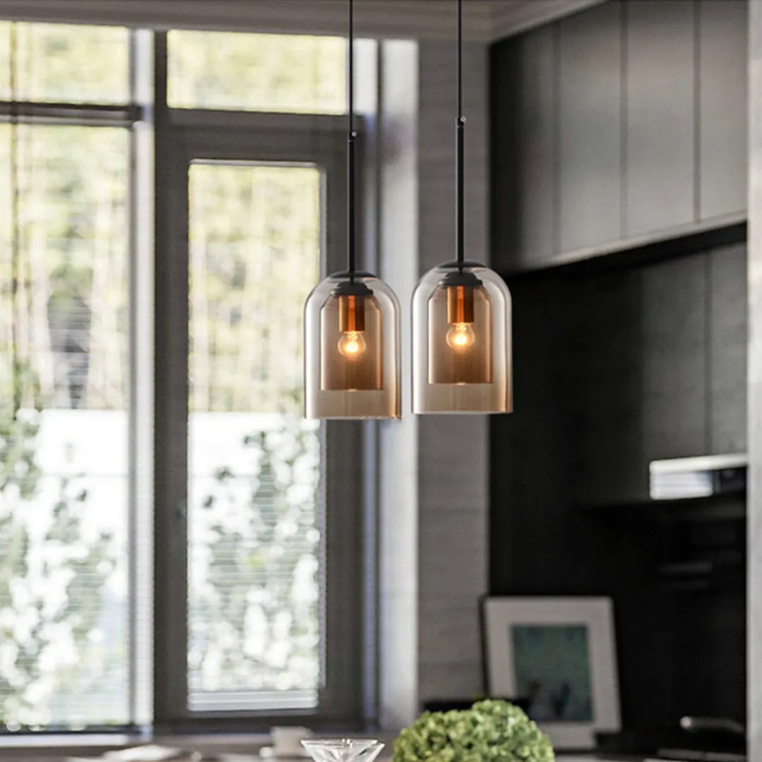 LuxeBeam Light - Moderne Pendelleuchte aus doppeltem Glas