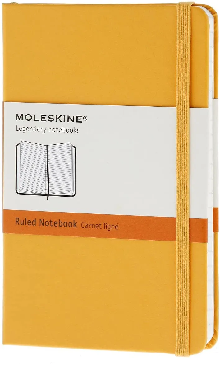 Moleskine Ruled Notebook Pocket Size Orange Yellow Hard Cover