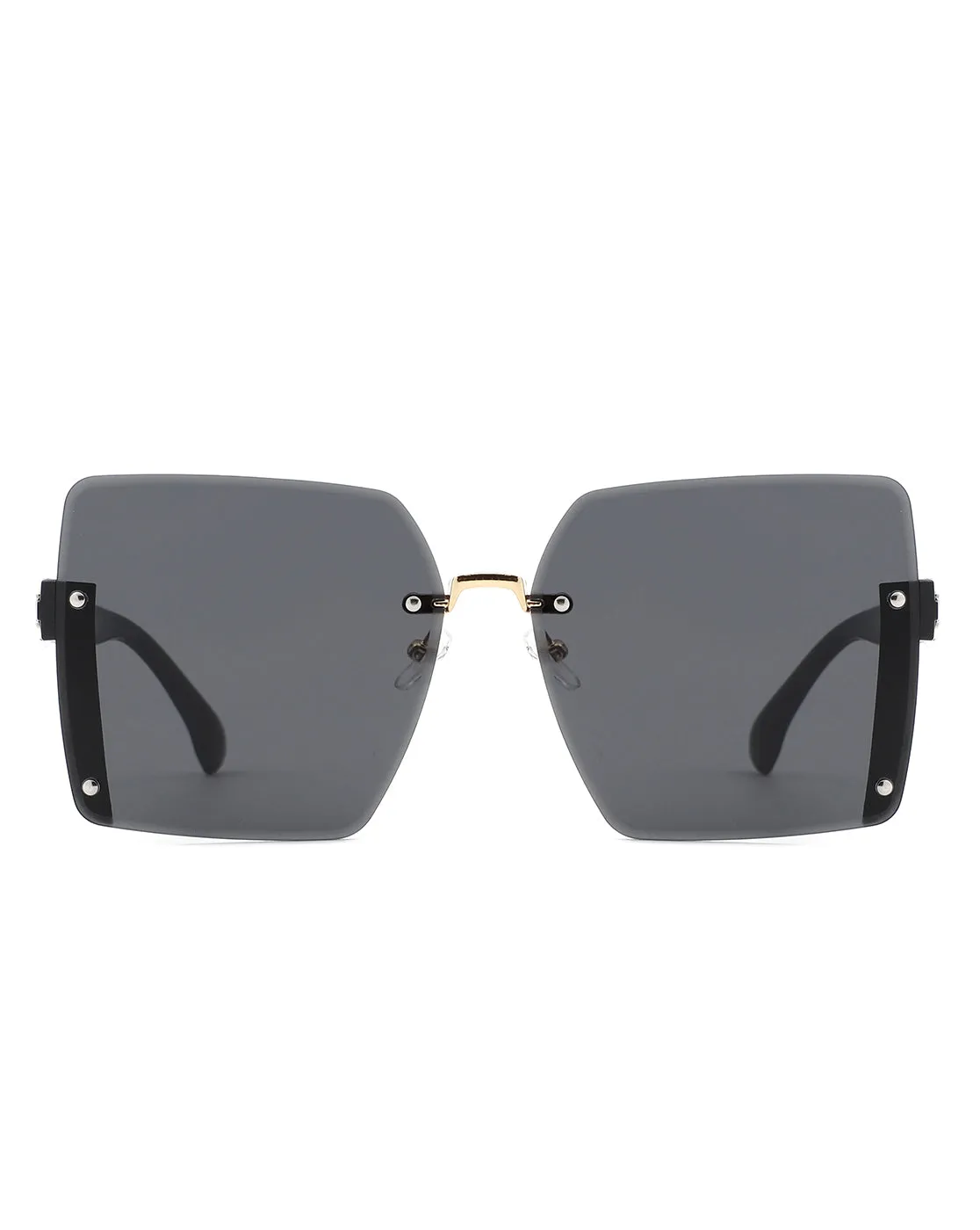 Nysera - Rimless Fashion Square Flat Top Sunglasses