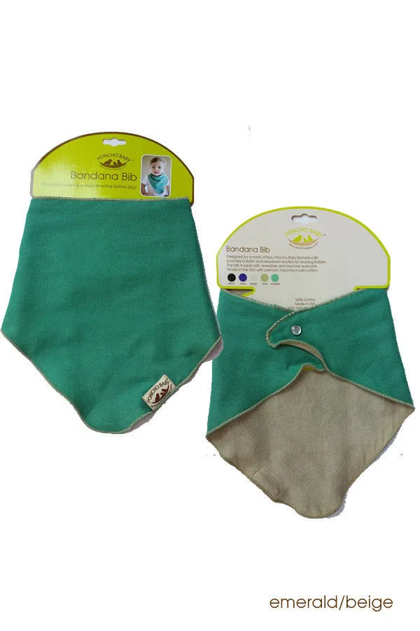 Organic Banbana Bib - Reversible Emerald/Beige