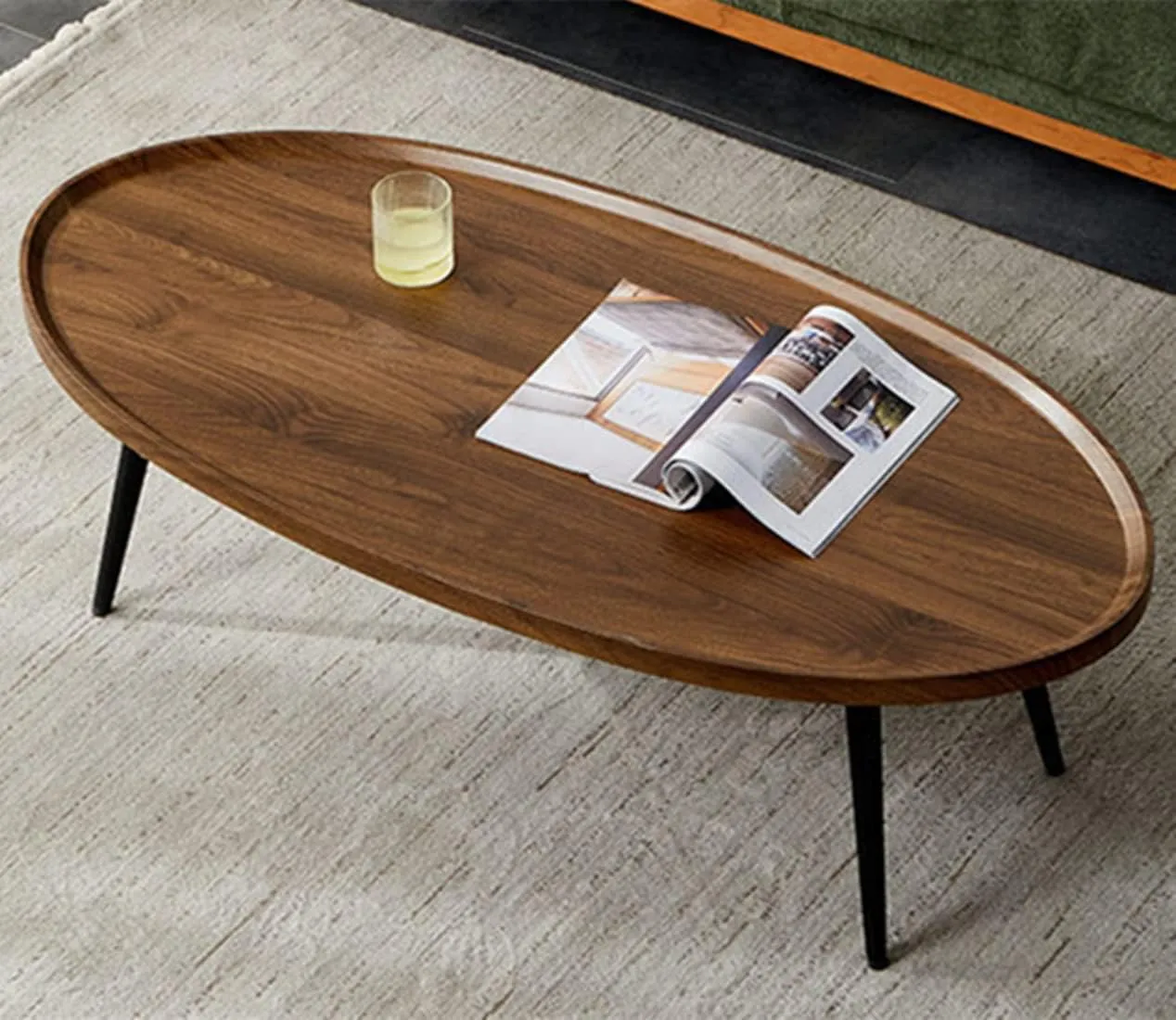 Oval Coffee Table Side End Table-80cm