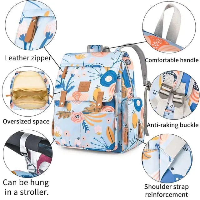 ParentTrail Waterproof Nappy Bag - All-in-One Travel Mommy Diaper Bag