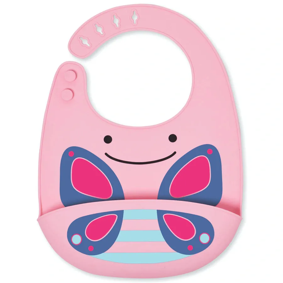 Skip Hop Zoo Fold & Go Silicone Bib Butterfly