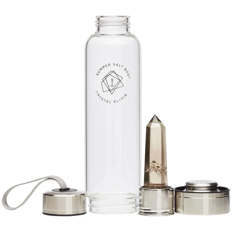 Smoky Quartz Crystal Elixir - Glass Water Bottle 550ml