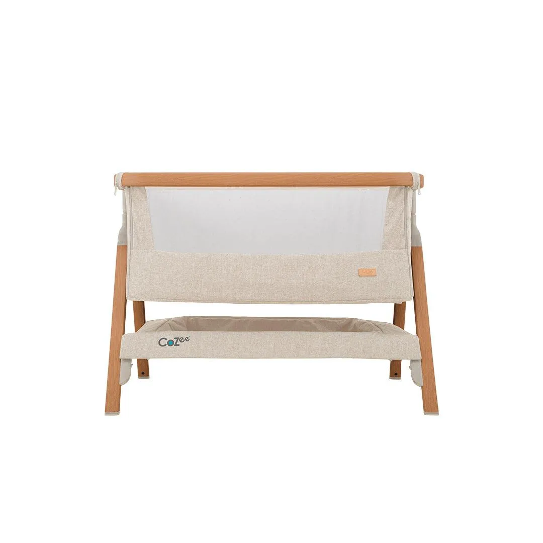 Tutti Bambini CoZee Bedside Crib - Scandinavian Walnut/Ecru