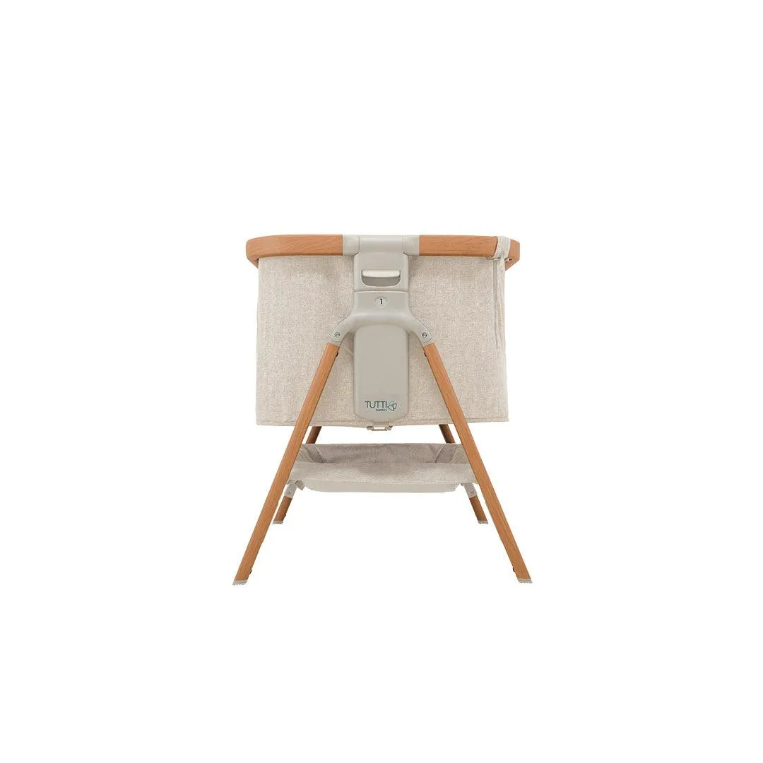 Tutti Bambini CoZee Bedside Crib - Scandinavian Walnut/Ecru