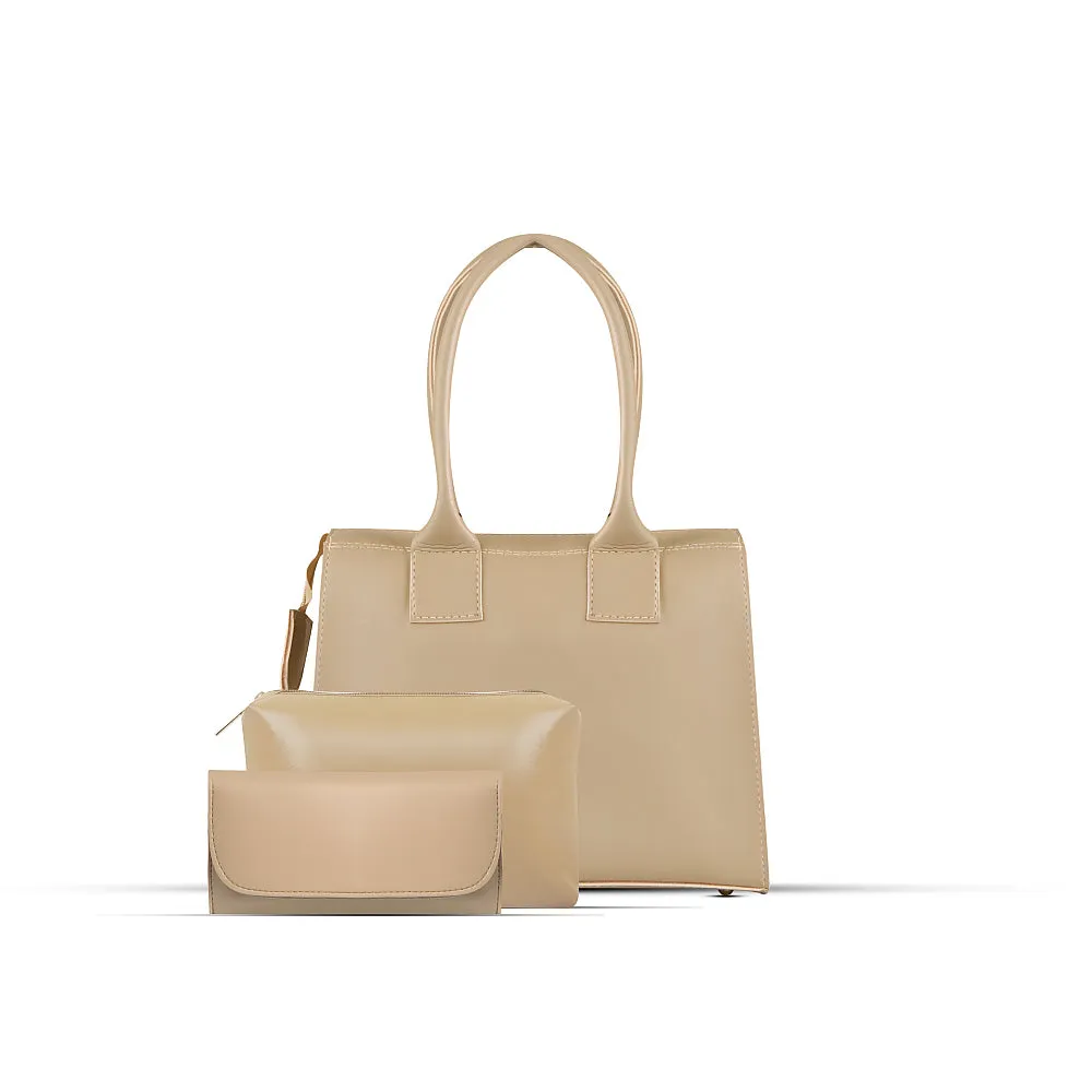 Vivan Beige 3 Piece HandbBag