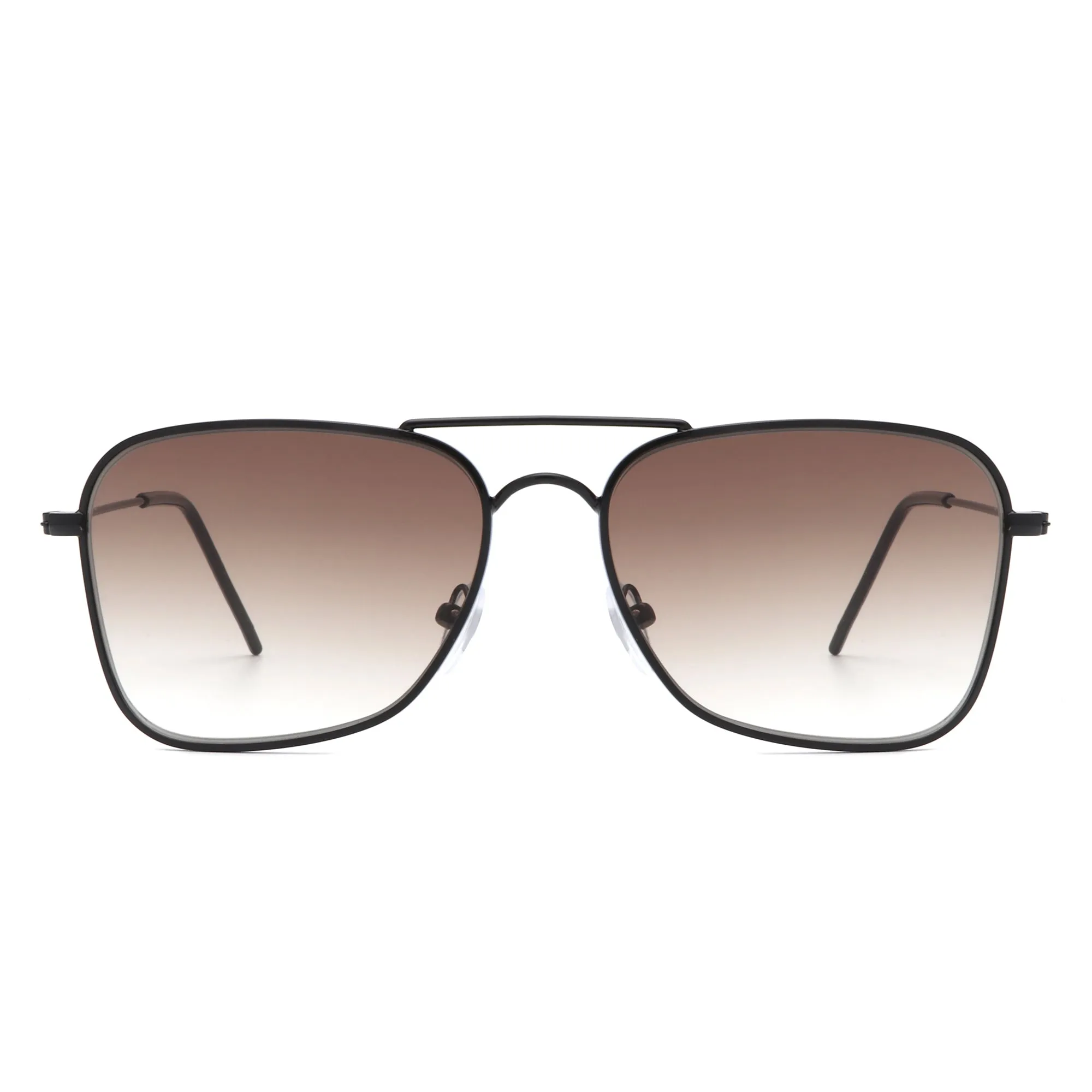 Whirl - Geometric Square Brow-Bar Fashion Sunglasses