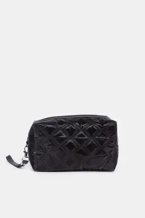 Women Black Quilted Pouch