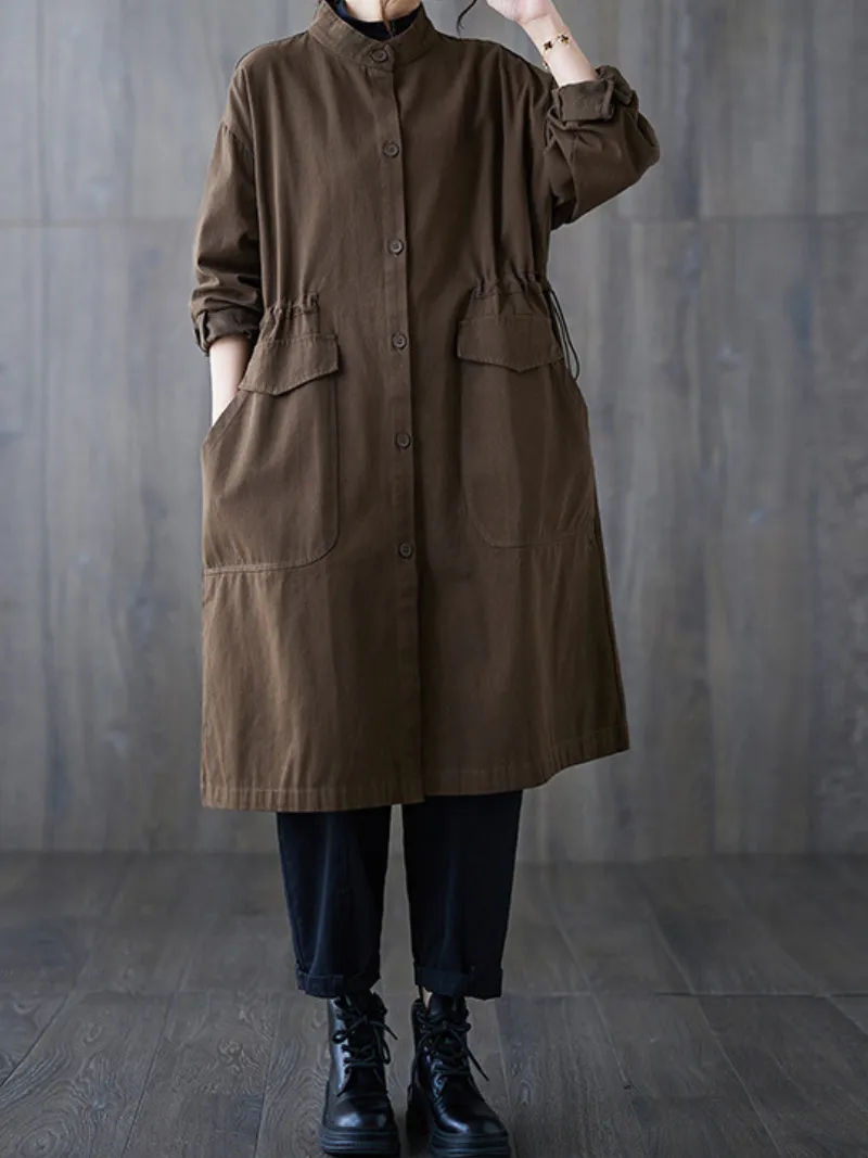 Women's Trendy Lightweight  Buttons & Pockets Coat