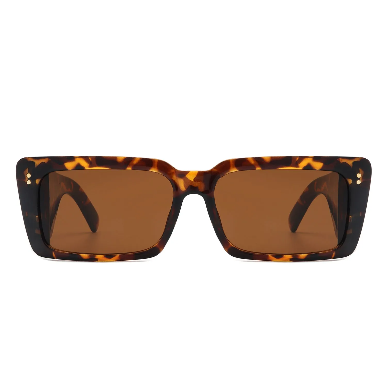 Yoplines - Retro Rectangle Square Flat Top Tinted Sunglasses