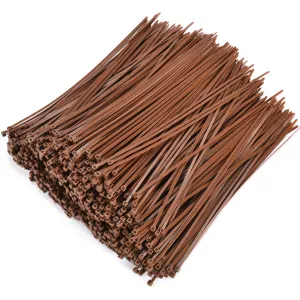 Zip Ties Brown - Pack Of 1000-12'' - Heavy Duty Cable Ties - 40lb Strength