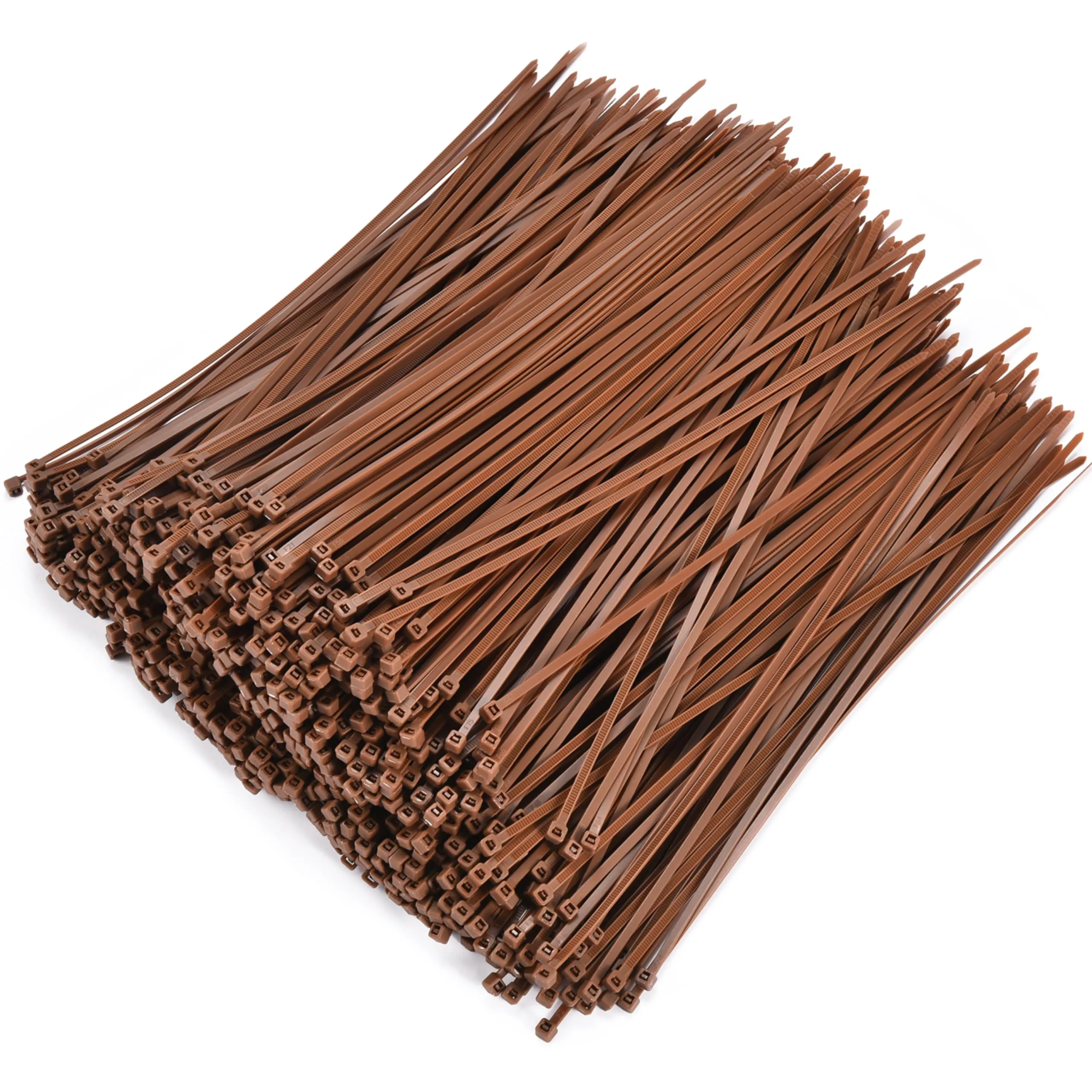 Zip Ties Brown - Pack Of 1000-12'' - Heavy Duty Cable Ties - 40lb Strength