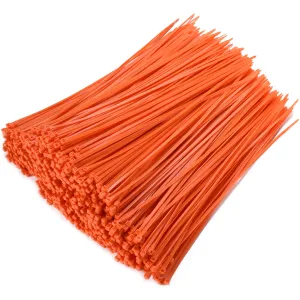 Zip Ties Pack Of 1000-12'' Orange Heavy Duty Cable Ties - 40lb Strength Self